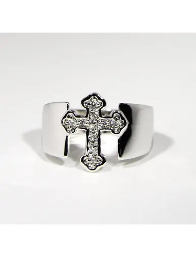 R.S. Covenant® Brass/Rhodium Cubic Zirconia Cross Ring - Accessories