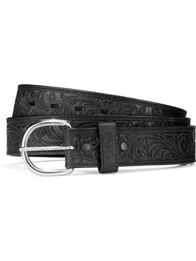 Justin® Men's Black Western Scrolled Tooled Belt - Accessories