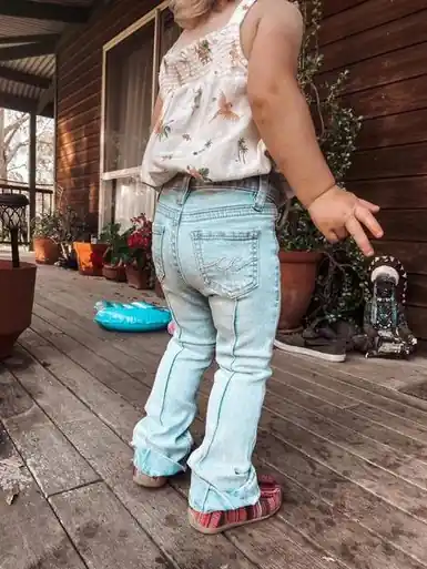CC Western® Infant/Toddler Girls' Light Wash Trouser Jeans - Kids