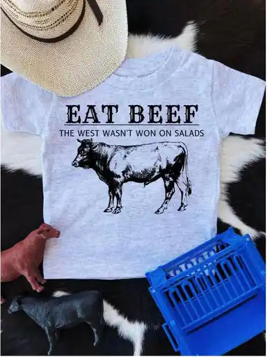 Buckin Baby® Infant/Toddler S/S Grey Eat Beef T-Shirt