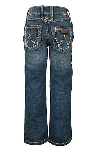 Wrangler® Girls' Dark Wash "W" Stitch Patch Bootcut Jeans - Kids
