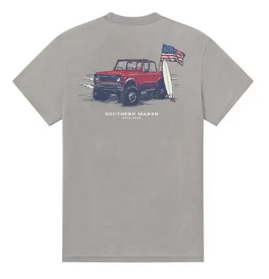 Southern Marsh® Men's S/S Grey American Beach Rodeo T-Shirt