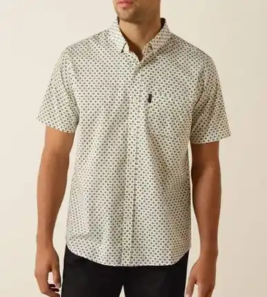 Ariat® Men's S/S Pristine Diamond Points Print Macsen Modern Fit Button Shirt - Mens