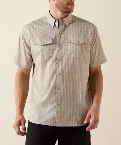 Ariat® Men's S/S Island Fossil VentTEK Classic Fit Snap Shirt - Brands
