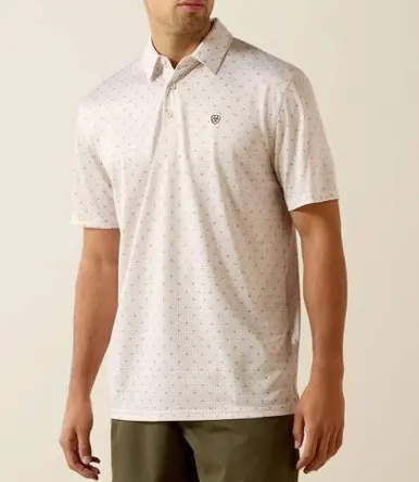 Ariat® Men's S/S Moonbean Steer Print Classic Fit Polo Shirt - Mens