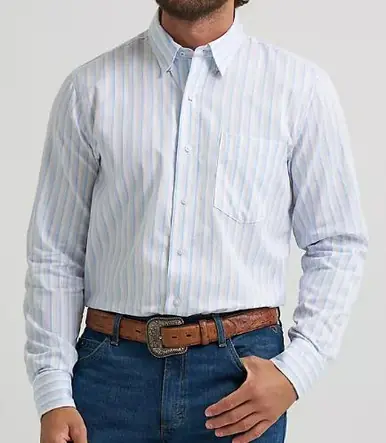 Wrangler® x Cody Johnson Men's Azure/White Stripe Button Shirt - Mens