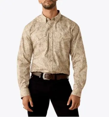 Ariat® Men's L/S Trevon Roasted Cashew Paisley Print Classic Fit Snap Shirt - Mens