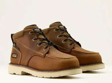 Ariat® Men's Distressed Brown Rebar Lift Chukka MetGuard Composite Toe Work Boots - Brands