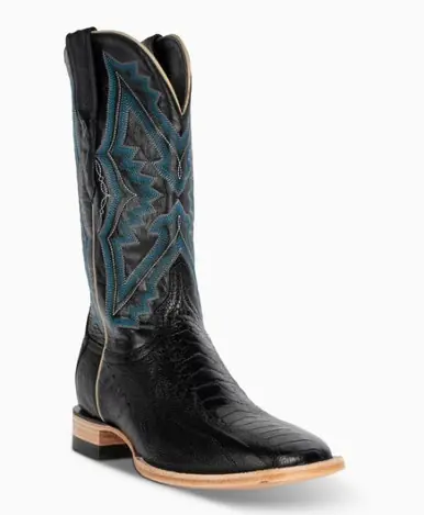 Resistol® Men's Black Ostrich Leg Square Toe Boots - Brands