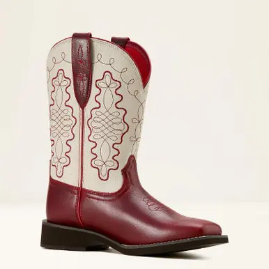 Ariat® Ladies' Red/White Callie Square Toe Boots - Brands