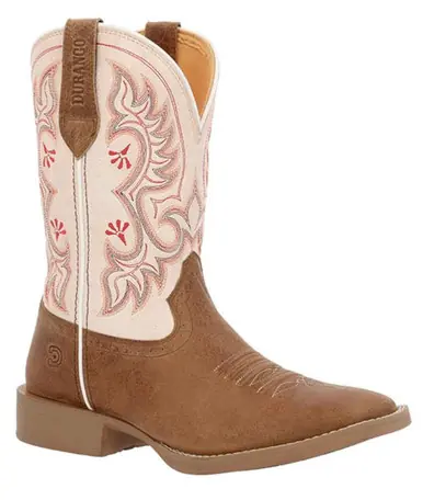 Durango® Ladies' Brown/Cream Shyloh Westward™ Square Toe Boots - Brands