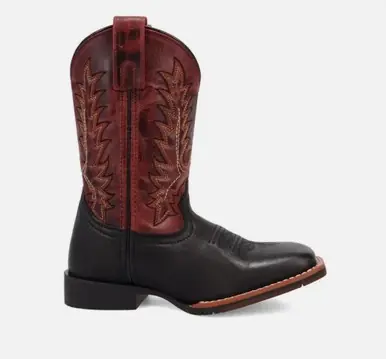 Dan Post® Youth Black/Red Dexter Square Toe Boots - Footwear