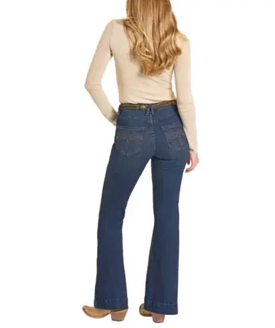 Rock & Roll Denim® Ladies' Dark Wash Boot StitchTrouser Jeans