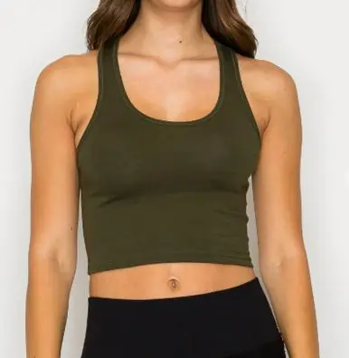 Rosio Clothing® Ladies' Cropped Racerback Tank Top