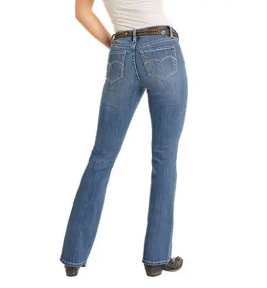 Rock & Roll Denim® Ladies' Curved Embrodery MR Boot Cut Jeans