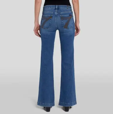 7 For All Mankind® Ladies' Dojo Trouser Jeans in Clara Medium Wash