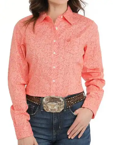 Cinch® Ladies' L/S Coral Floral Print Button Shirt