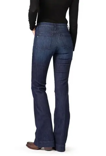HAALA Denim® Ladies' Deep Ocean/Navy Stitch Bella Trouser Flare Jeans