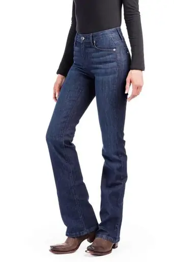 HAALA Denim® Ladies' Deep Ocean Navy Stitch Venice Boot Cut Jeans