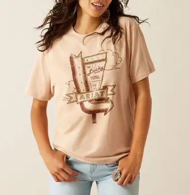 Ariat® Ladies' S/S Muted Clay Roadside Motel T-Shirt