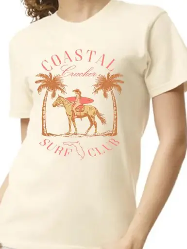 Cracker & Cur® Ladies' S/S Ivory Surf Club T-Shirt