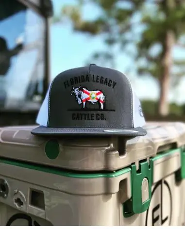 Florida Legacy Co® Grey/White FL Brammer Flatbill Cap - Hats