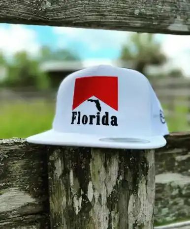 Florida Legacy Co® White "Cowboy Killer" Flat Bill Cap - Hats