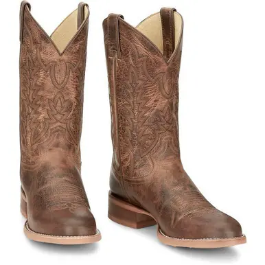 SALE Justin® Men's Khaki Brown 12" Clanton Round Toe Boots - Sale Barn