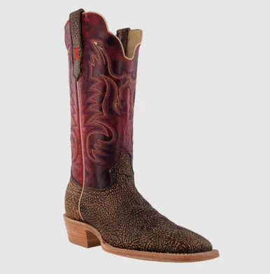 SALE R. Watson® Men's Mocha Shrunken Shoulder/Red Square Toe Boots - Sale Barn