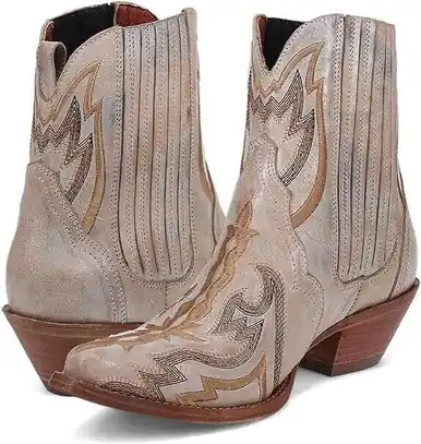 SALE Dan Post® Ladies' Bristol 6" Bone with Stitching Snip Toe Boots - Sale Barn