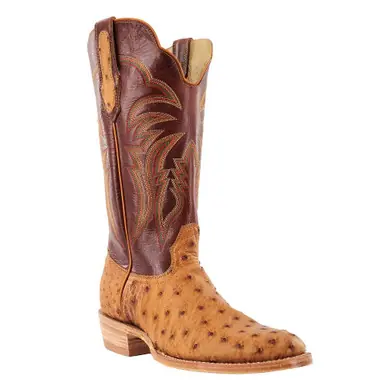 SALE R. Watson® Men's Antique Saddle Sunset Tan Full Quill Ostrich Boots - Sale Barn