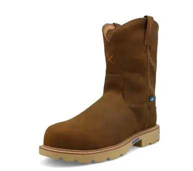 SALE Twisted X® Men's 10" Distressed Saddle Waterproof Wedge Boots With Metguard & Nano Toe - Sale Barn