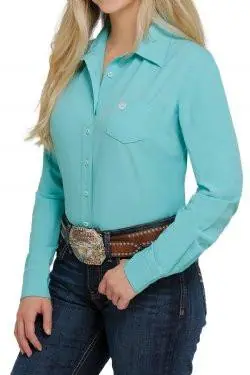 SALE Cinch® Ladies' L/S Turquoise Arenaflex Button Down Shirt - Sale Barn