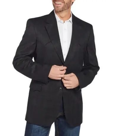Circle S® Men's Black Tonal Plaid Fort Worth Sport Coat - Mens