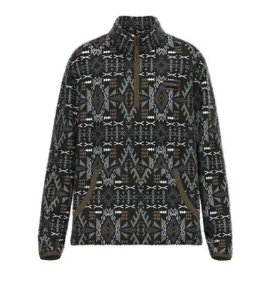 Hooey® Men's Black/Brown Aztec Bozeman Fleece 1/4 Zip Jacket - Brands