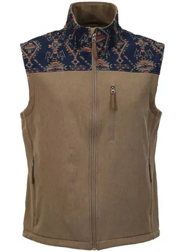 Hooey® Men's Brown/Aztec Jackson Softshell Vest - Brands