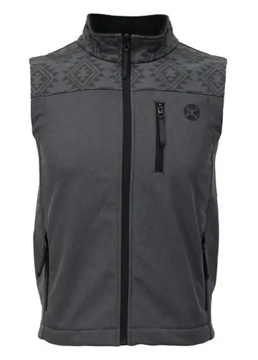 Hooey® Men's Heather Grey/Aztec Jackson Softshell Vest - Brands