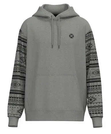 Hooey® Men's Grey/Aztec Sleeves Lengendary Polar Fleece Hoodie - Brands
