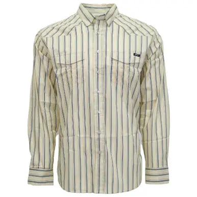 Hooey® Men's L/S Maverick Tan/Blue Pin Stripe Button Shirt - Mens