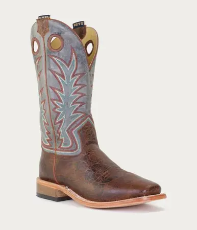 Hyer® Men's Brown Crackle/Grey Walton Cowhide Boots - Footwear