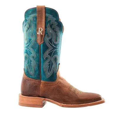 R. Watson® Ladies' 11" Honey/Teal Square Toe Boots - Footwear