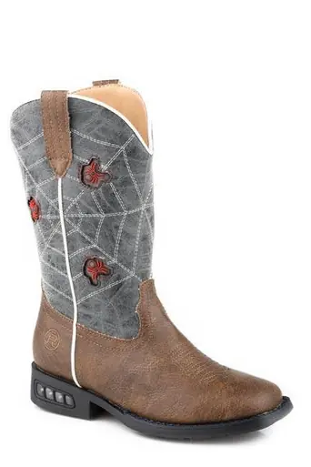Roper® Little Kids' Brown/Spidie Web Light-up Boots