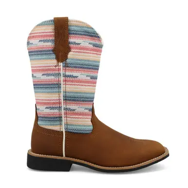 Twisted X® Kid's Pecan/Multi Square Toe Boots - Footwear