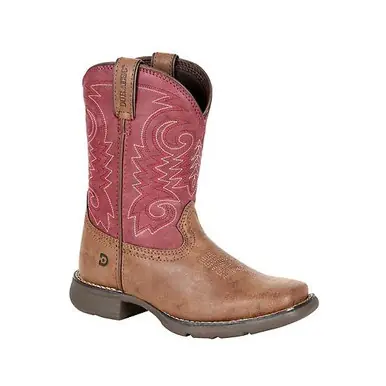 Durango® Kids' Brown/Red Square Toe Boots - Brands