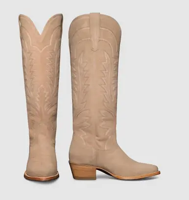Tecovas® Ladies' Driftwood Suede Abby Snip Toe Boots - Footwear