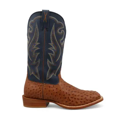 Twisted X® Men's Chestnut/Navy 13" FQ Ostrich Reserve Boots - Brands