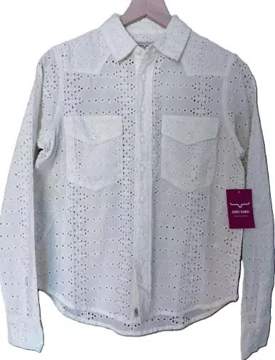 Kimes Ranch® Ladies' L/S Rachel Pristine Ivory Eyelet Button Shirt