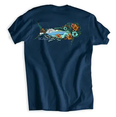 Scales Gear® Ladies' S/S Navy Dorado Floral Boat T-Shirt