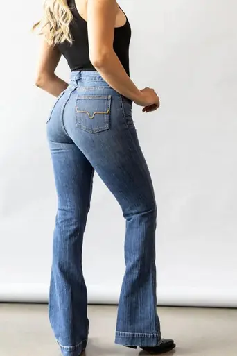 Kimes Ranch® Ladies' Jennifer Mid Wash UHR Flare Leg Jeans