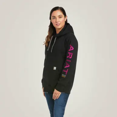 Ariat® Ladies Rebar Hoodie Black/Purple